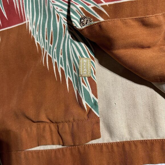 Tommy Bahama 100% Silk Hawaiian Camp Button Shirt Mens Size XL Large Palm Tree - Picture 7 of 11